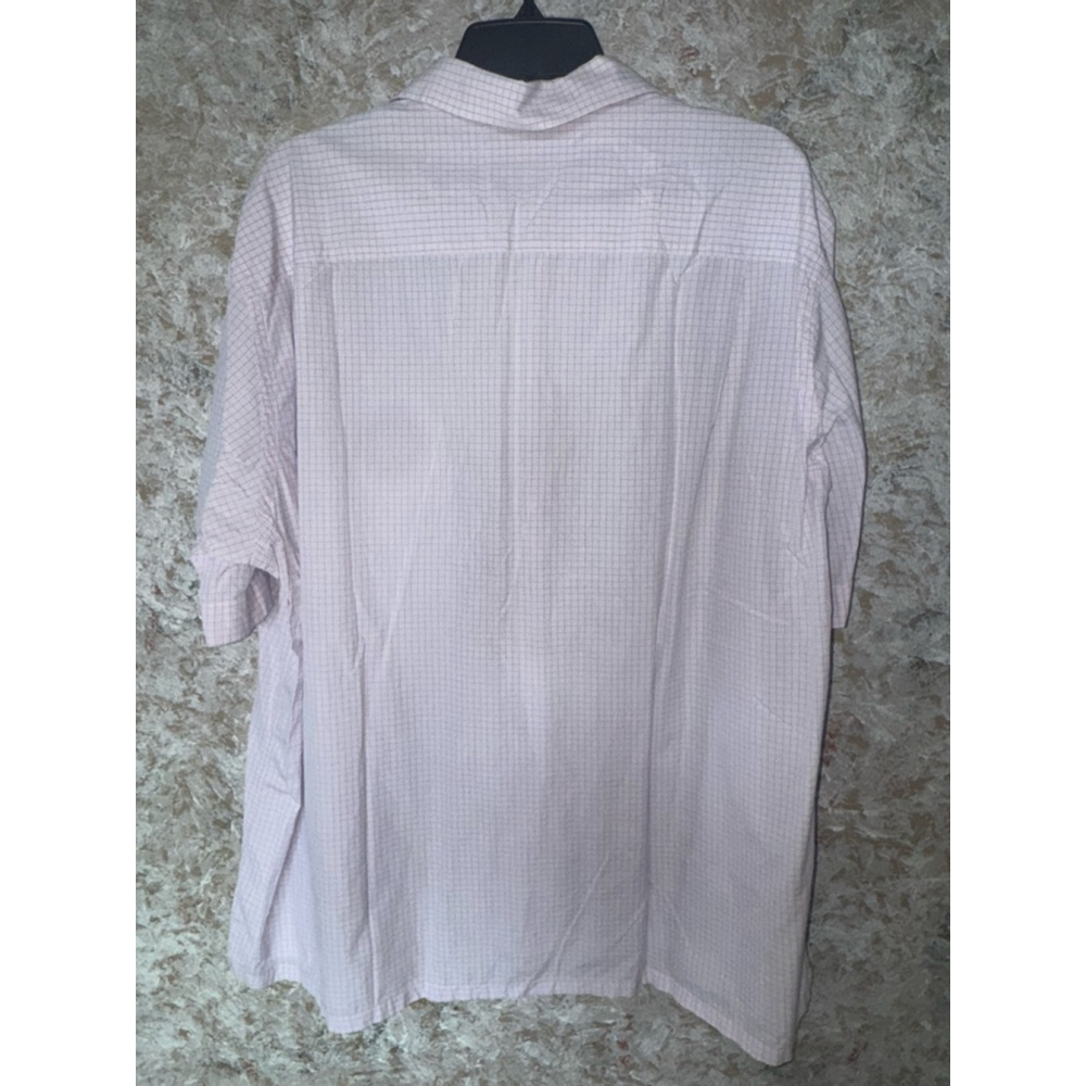 Brioni Cotton Dress Shirt Short Sleeve XL White Pink Blue Plaid Made in Italy - Picture 8 of 11